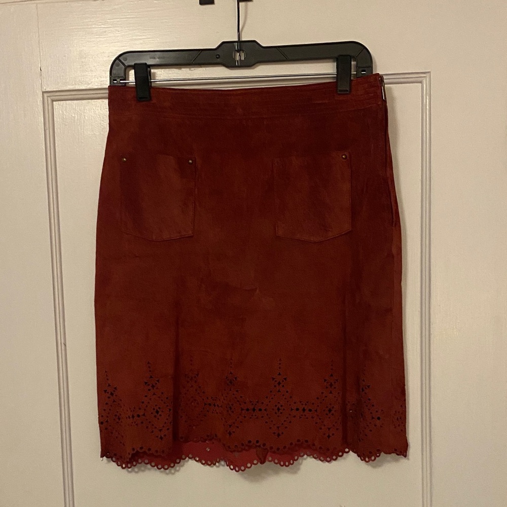 Maeve red skirt 100% leather size 6